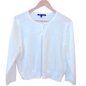 Cable & Gauge Women 3/4 Novelty Stitch Knit Cardigan